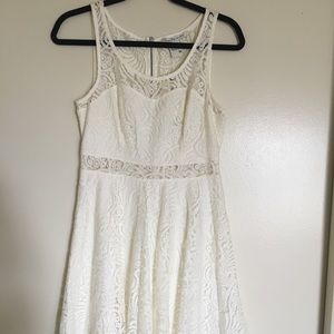 American rag white lace cut out dress